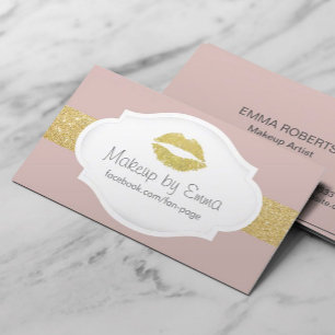 Carte De Visite Rose poussiéreux élégant de lèvres de parties