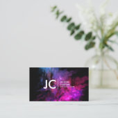 Carte De Visite Rose professionnel abstrait de monogramme de (Debout devant)