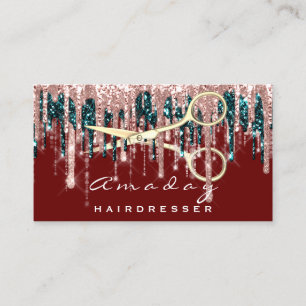 Carte De Visite Rose professionnel Coiffeur ciseaux Bourgogne