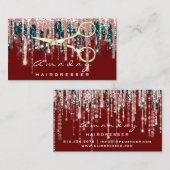 Carte De Visite Rose professionnel Coiffeur ciseaux Bourgogne (Devant / Derrière)