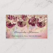 Carte De Visite Rose professionnel Fleurs Drip QRCODE Logo Busin (Devant)