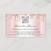Carte De Visite Rose professionnel flush Flowers Drip QRCODE Logo (Dos)