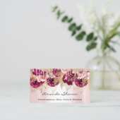 Carte De Visite Rose professionnel flush Flowers Drip QRCODE Logo (Debout devant)