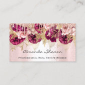 Carte De Visite Rose professionnel flush Flowers Drip QRCODE Logo (Devant)