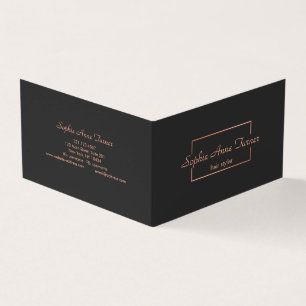 Carte De Visite Rose professionnel Gold Frame sur gris foncé