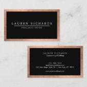 Carte De Visite Rose professionnel Luxe Gold et Noir (Devant / Derrière)