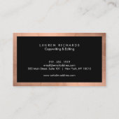 Carte De Visite Rose professionnel Luxe Gold et Noir (Dos)