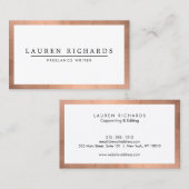 Carte De Visite Rose professionnel Luxe Gold et White (Devant / Derrière)