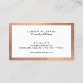 Carte De Visite Rose professionnel Luxe Gold et White (Dos)