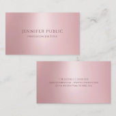 Carte De Visite Rose professionnel moderne élégant Modèle or (Devant / Derrière)