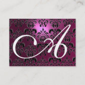 Carte De Visite ROSE PURPLE AMÉTHYST DOMMASK MONOGRAM, fuchsia (Dos)