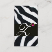 CARTE DE VISITE ROSE, PURPLE BLACÉ ZEBRA FUR MONOGRAM (Dos)