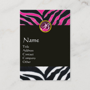 CARTE DE VISITE ROSE, PURPLE BLACÉ ZEBRA FUR MONOGRAM