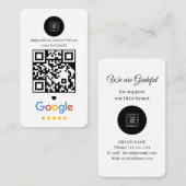 Carte de visite rose QR avec 5 étoiles (Devant / Derrière)