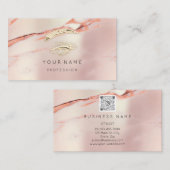 Carte De Visite Rose QRCode de maquillage professionnel (Devant / Derrière)