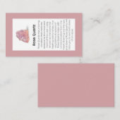 Carte De Visite Rose Quartz Crystal Signification Bijoux Display C (Devant / Derrière)