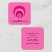 Carte de visite rose rétro inspiré (Devant / Derrière)