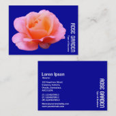 Carte De Visite Rose rose (bleu foncé) (Devant / Derrière)