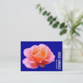 Carte De Visite Rose rose (bleu foncé) (Debout devant)