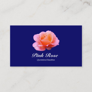 Carte De Visite Rose rose - bleu marine