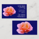 Carte De Visite Rose rose - bleu marine (Devant / Derrière)