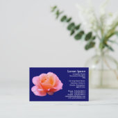 Carte De Visite Rose rose - bleu marine (Debout devant)