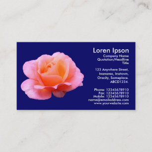 Carte De Visite Rose rose - bleu marine