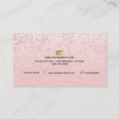 Carte De Visite Rose rose Blush Gold Parties scintillant Marbre Gl (Dos)