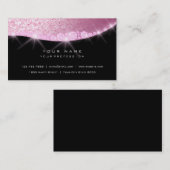 Carte De Visite Rose rose brillant Parties scintillant diamant noi (Devant / Derrière)