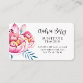 Carte De Visite Rose rose chaud (Devant)