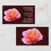 Carte De Visite Rose rose - Chocolat foncé (Devant / Derrière)