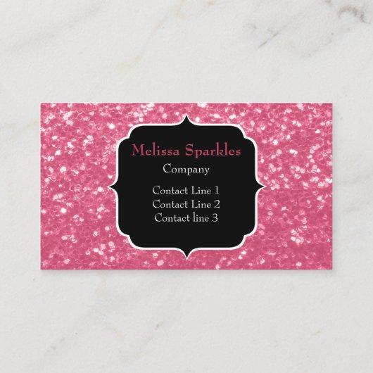 Carte De Visite Rose rose clair faux pétille parties scintillant M (Dos)