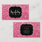 Carte De Visite Rose rose clair faux pétille parties scintillant M (Devant / Derrière)