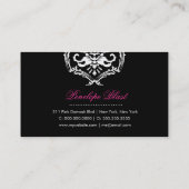 Carte De Visite Rose rose élégant de Hott de damassé du souffle (Dos)