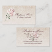 Carte De Visite Rose rose en fleur (Devant / Derrière)