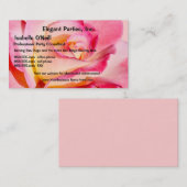 Carte De Visite Rose rose et jaune élégant (Devant / Derrière)