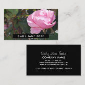 Carte De Visite Rose rose, fleuriste (Devant / Derrière)