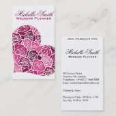 Carte De Visite Rose rose Fleurs coeur fleuristes wedding planner (Devant / Derrière)