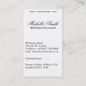 Carte De Visite Rose rose Fleurs coeur fleuristes wedding planner (Dos)