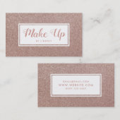 Carte De Visite Rose Rose Gold Sparkle Parties scintillant de maqu (Devant / Derrière)