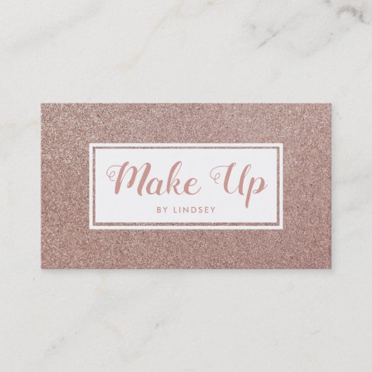 Carte De Visite Rose Rose Gold Sparkle Parties scintillant de maqu (Devant)