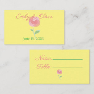Carte De Visite Rose rose mignonne design dans un style moderne