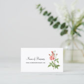 Carte De Visite Rose Rose Minimaliste (Debout devant)