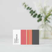 CARTE DE VISITE ROSE ROSE MODERNE ET LUMINEUSE STRIPES GRIS PEACH (Debout devant)