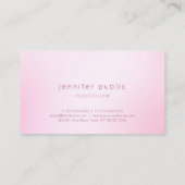 Carte De Visite Rose Rose Moderne Modèle Élégant Nom manuscrit (Dos)