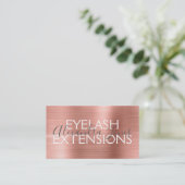 Carte De Visite Rose Rose Or Brossé Métal Eyelash extensions (Debout devant)