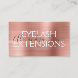 Carte De Visite Rose Rose Or Brossé Métal Eyelash Extensions