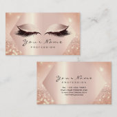 Carte De Visite Rose rose Parties scintillant maquillage Artiste L (Devant / Derrière)