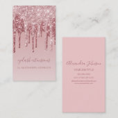 Carte De Visite Rose Rose Parties scintillant Or Eyelash Extension (Devant / Derrière)