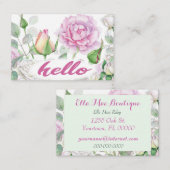 Carte De Visite Rose rose pastel (Devant / Derrière)